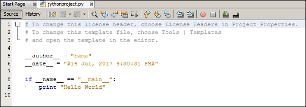 Template Python Code