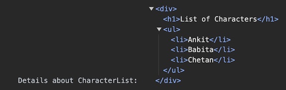 有关 CharacterList 的详细信息